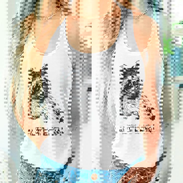 Raccoon Moonlit Mischief Tank Top - Women's Fun Animal Tee Gifts for Her