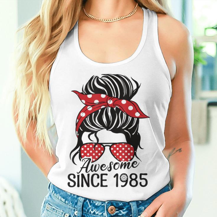 Vintage Awesome Since 1985 Woman And Girl Born 1985 Gray Tank Top Frauen Geschenke für Sie