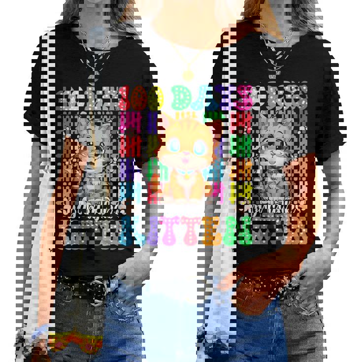 100Th Day Of School You Must Be Kitten Cat Lover Groovy Women T-shirt