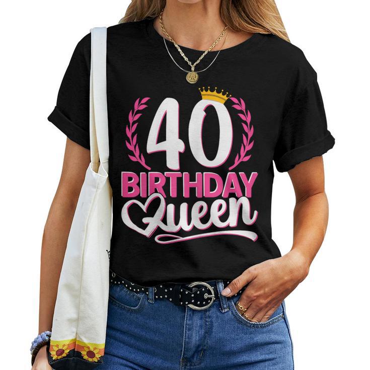 40 Años 40 Cumpleaños Birthday Queen 40 Camiseta de mujer