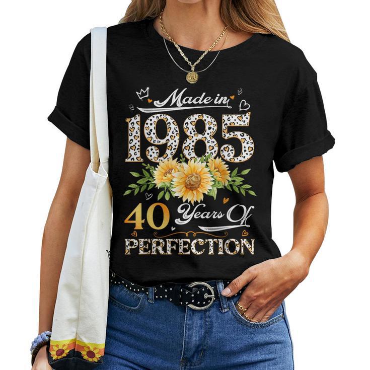 40Th Birthday Floral Made In 1985 40 Years Old Daisy T-shirt Frauen