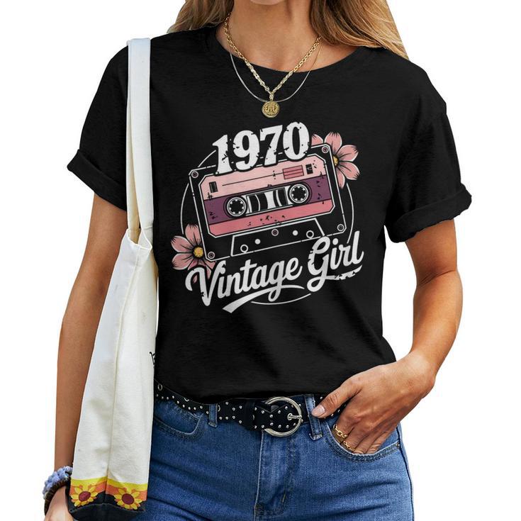 55 Años Intage 1970 Cumpleaños 55 Retro 1970 Camiseta de mujer