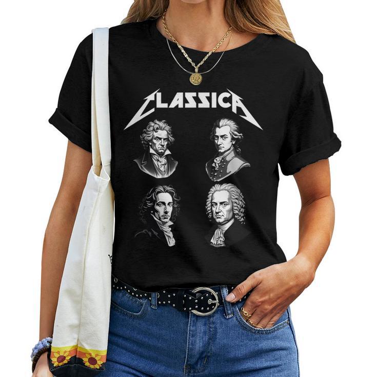 Bach Beethoven Chopin Mozart Divertidos Compositores De Música Clásica Camiseta de mujer