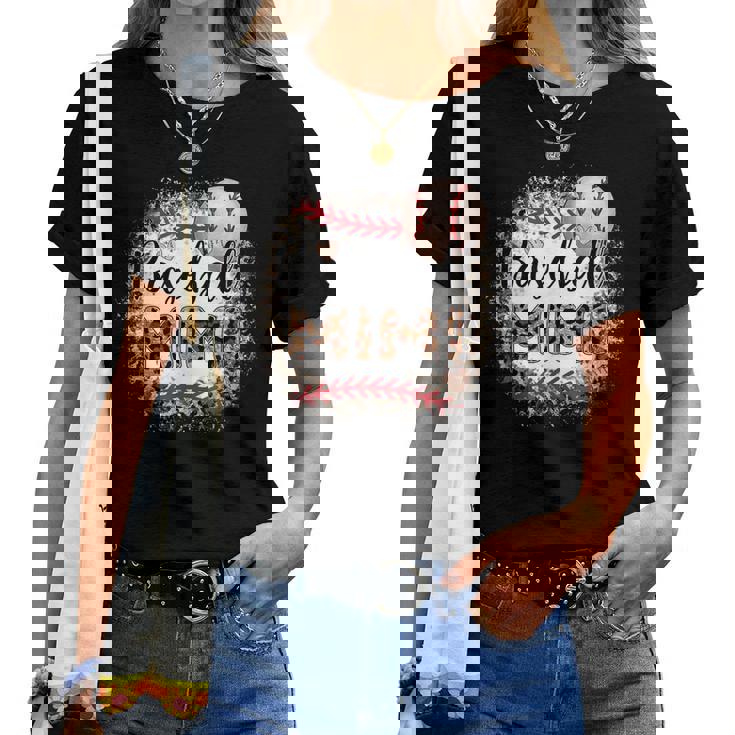Baseball Mimi Bandana Leopard Fans Mother's Day Women T-shirt