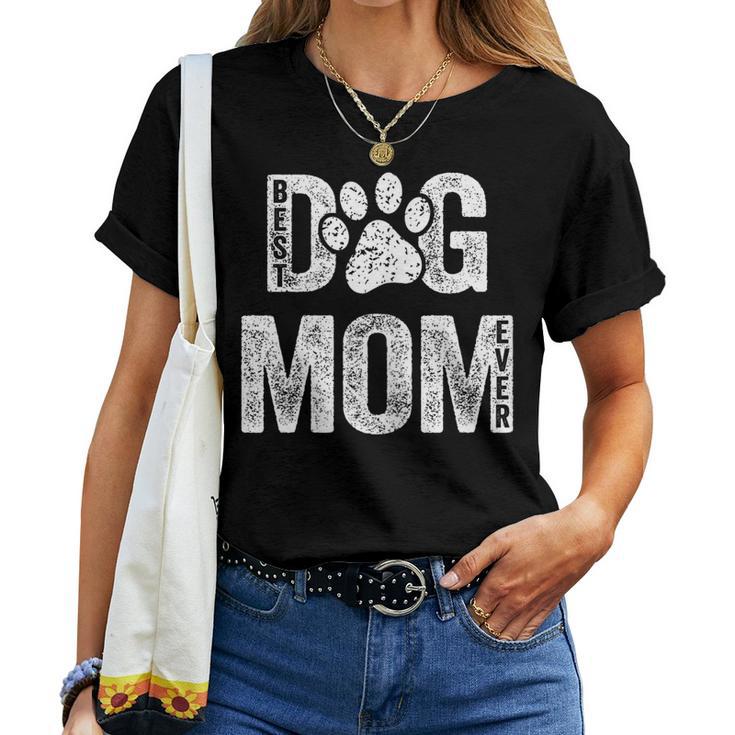 Best Dog Mom Ever Es Mamá Perros Amantes Perros Mamá Perro Camiseta de mujer