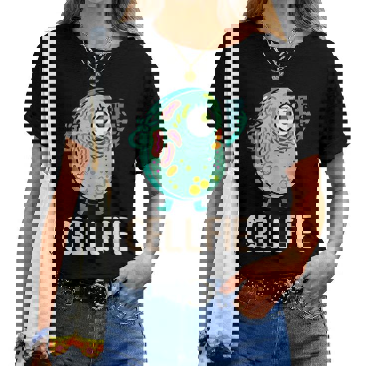 Cell Fie Cellfie Selfie Biology Science Teacher Camiseta de mujer