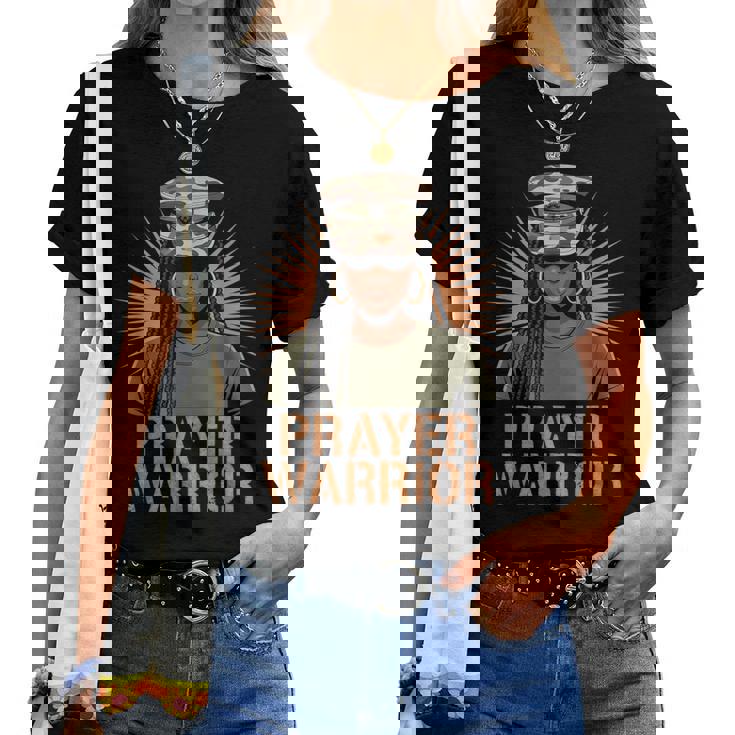 Christian Camo Girl Hat Jesus God Black Prayer Warrior Women T-shirt