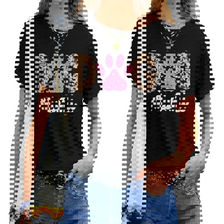 Dog Mimi Dog Lover Mimi Grandma Leopard Women T-shirt