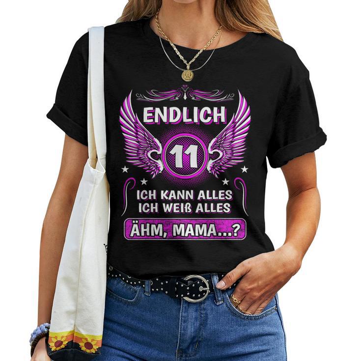 Endlich 11 Ähm Mama 11St Birthday Boy Girl Child S T-shirt Frauen