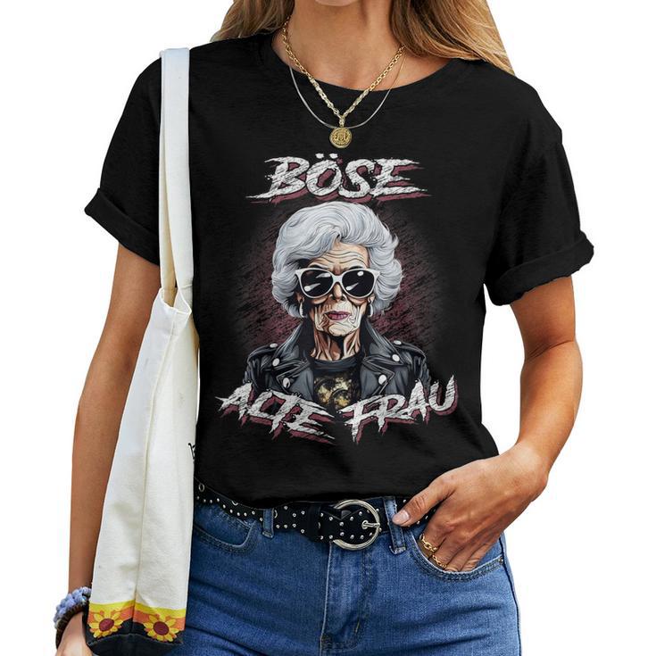 Evil Old Woman Women's Motorcycle Sarcasm T-shirt Frauen