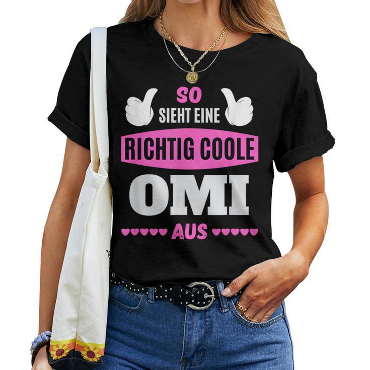 Grandkel Children's Grandma So Sieht Eine Richtig Cool Oma S T-shirt Frauen