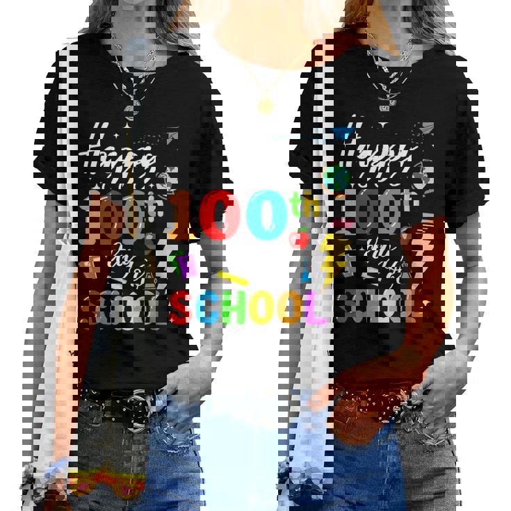 Happy 100 Days Of School Boys Girls 100Th Day Of School Women T-shirt