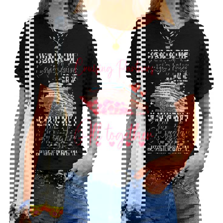 Husband Wife Cruising Anniversary Trip 2025 Honeymoon Love Women T-shirt