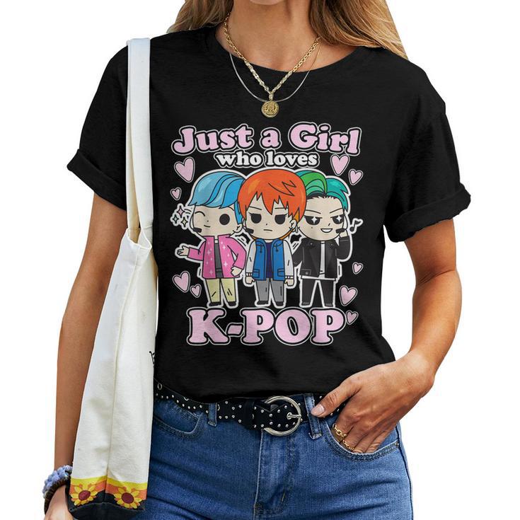 K-Pop Just A Girl Who Loves K-Pop Korean Pop Band T-shirt Frauen