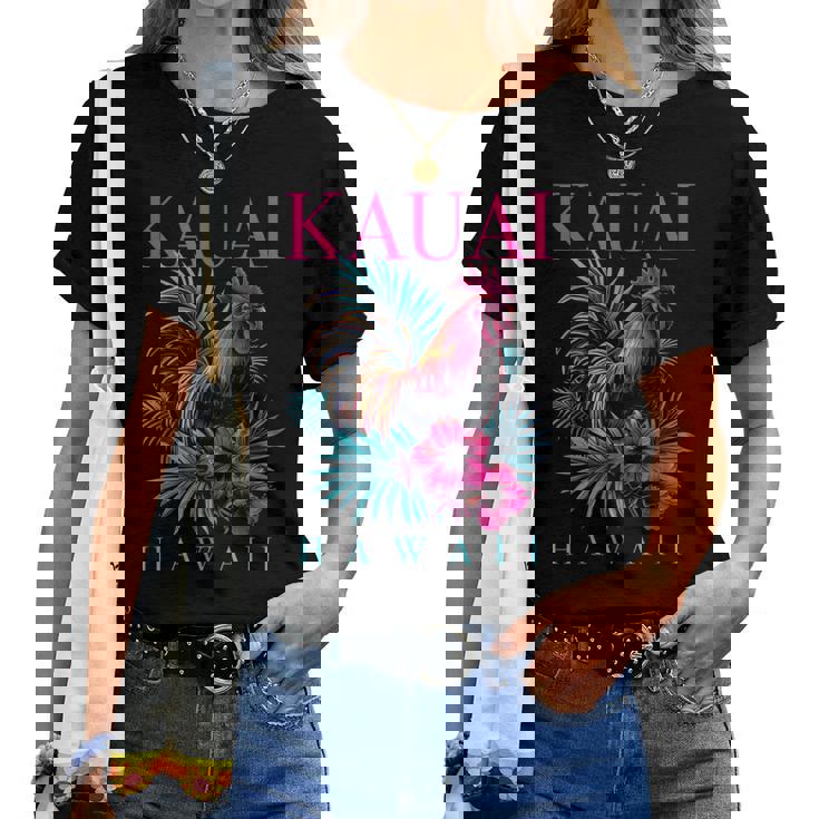 Kauai Hawaii Chicken Hawaii Hawaii Hibiscus Flowers Vintage Women T-shirt