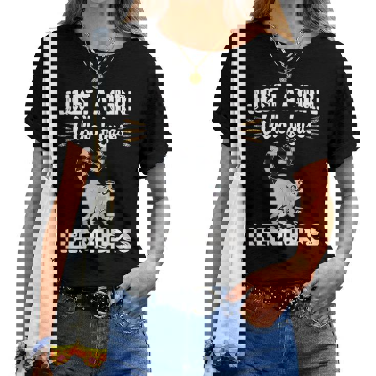 Lemur Camisa Just A Girl Who Loves Lemurs Madagascar Divertido Regalo Camiseta de mujer