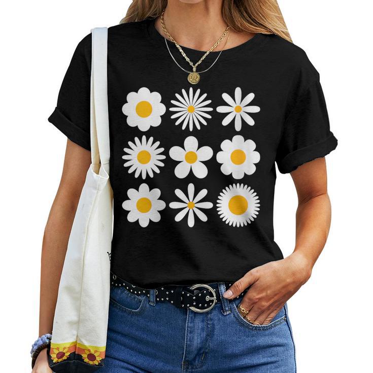 Camiseta De Manga Corta Mujer 2024 Moda Casual Impresión Margarita