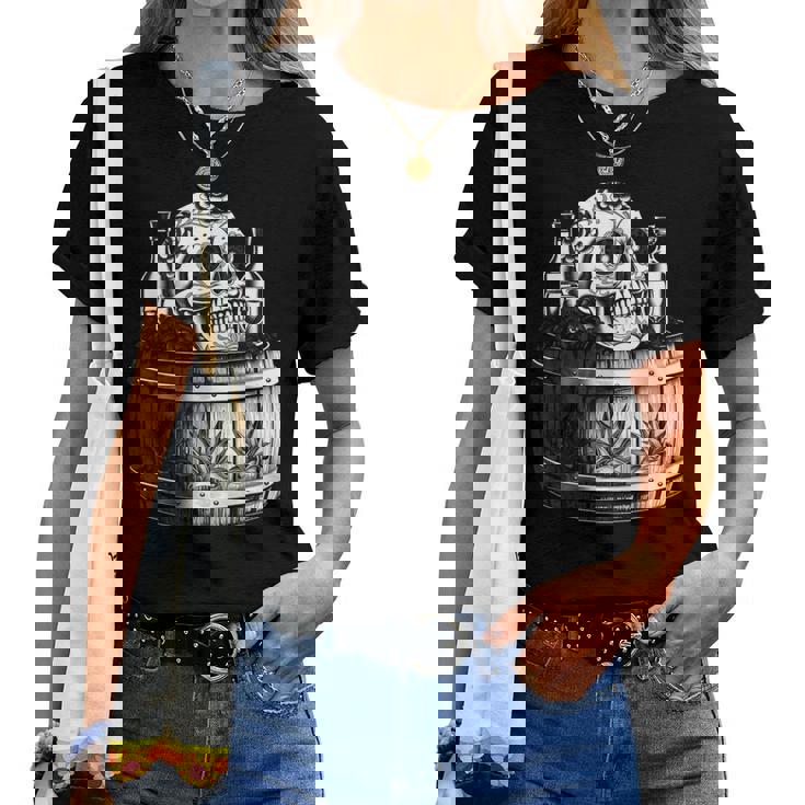 Mexico Vintage Skeleton Tequila Dia De Los Muertos Mexican Women T-shirt