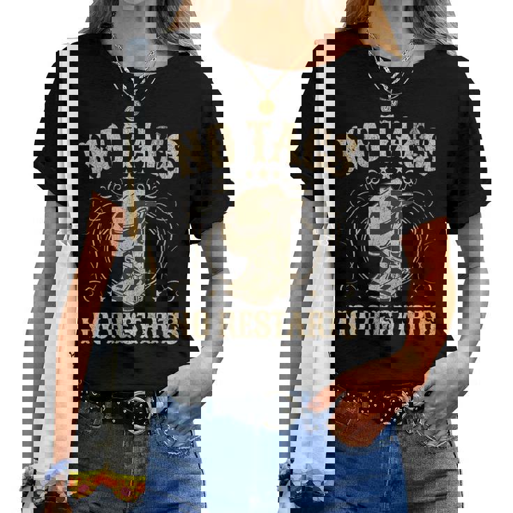 No Tags No Restarts Cowboy Western Country Fan Line Dance T-shirt femme