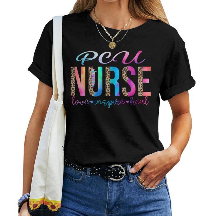Pcu Nurse Love Inspire Heal Watercolor Small Black Women T-shirt
