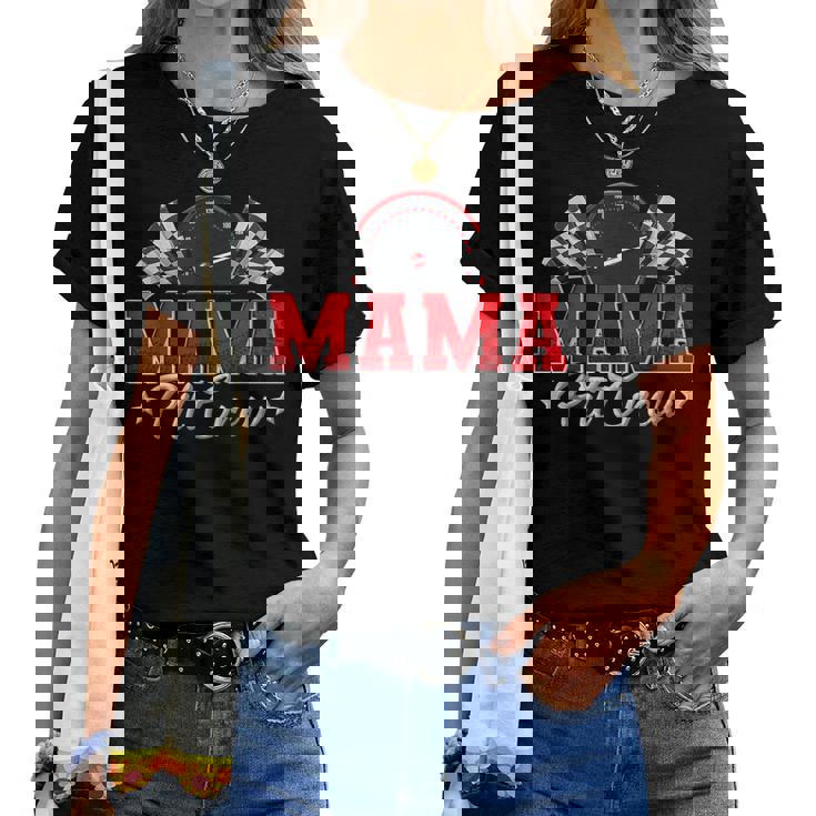 Pit Crew Race Car Racing Mama Family Birthday Party Women T-shirt