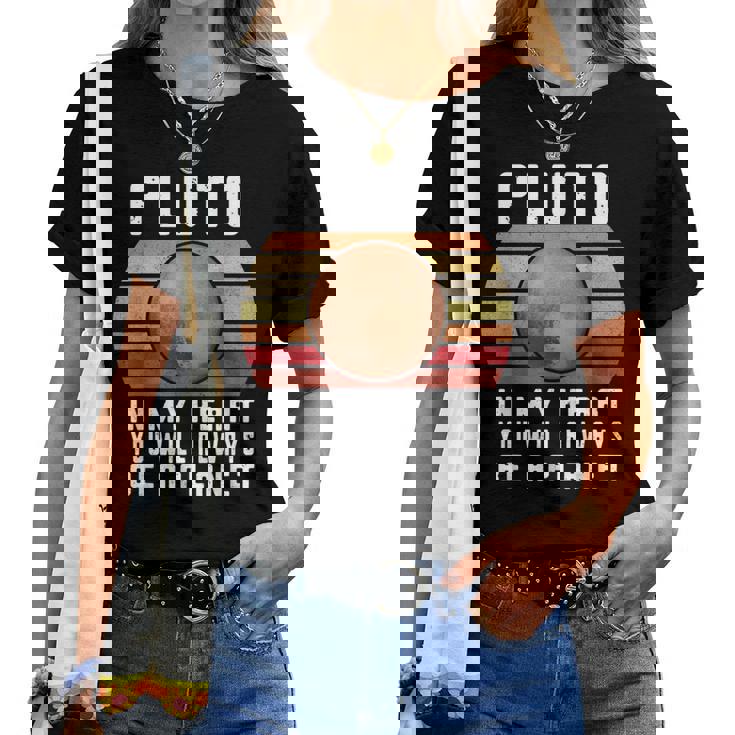 Plutón Camisa Broma Nunca Olvidar 1930-2016 Plutón Planeta Plutón Camiseta de mujer