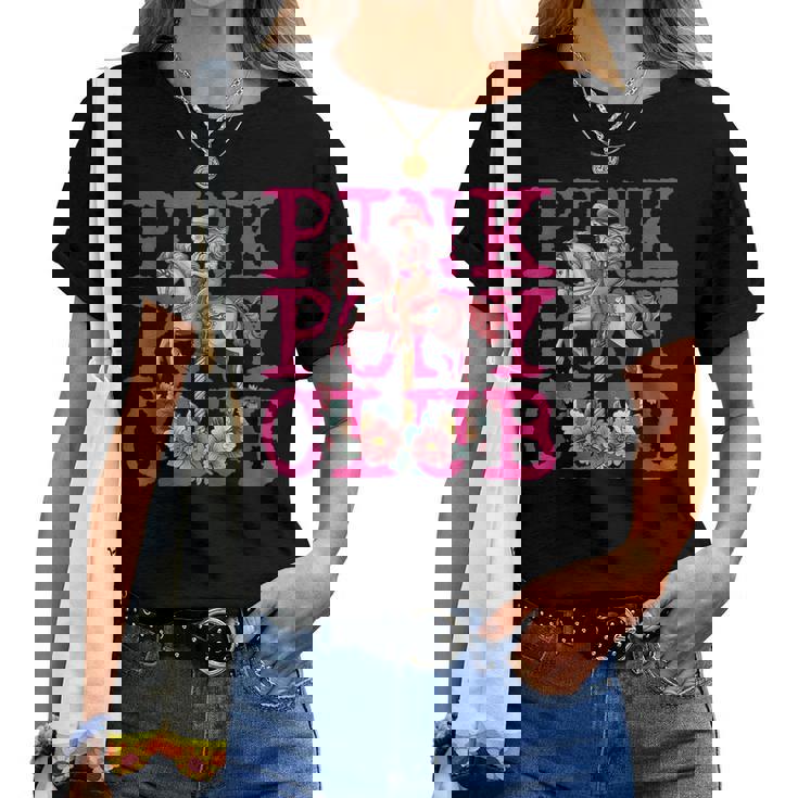 Pony And Heels Lover Pink Girls Clubs Cowgirl Women T-shirt