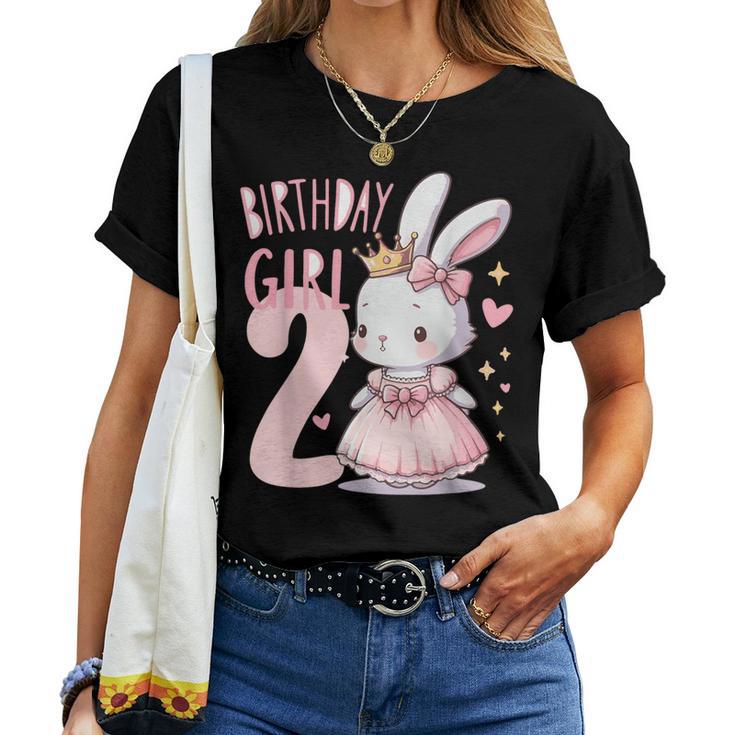 Rabbit Princess Children's Birthday 2 Years Girls Pink T-shirt Frauen