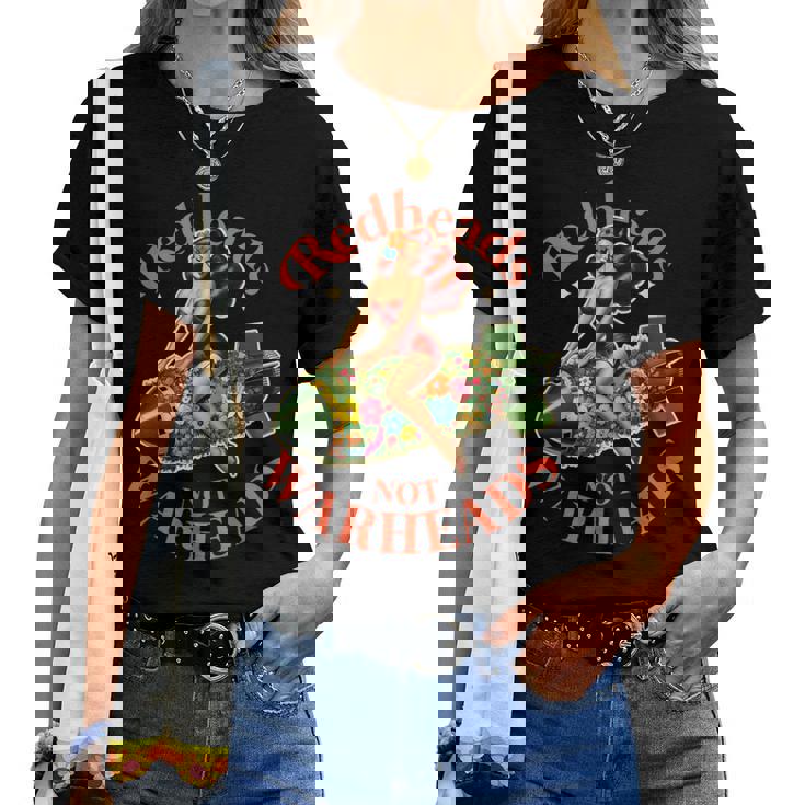 Redheads Not Warheads Peace Retro Vintage Sexy Pin Up Girl Women T-shirt