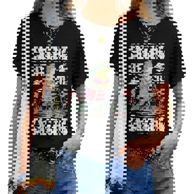 Sagging But Still Gagging Meme Frog Humor Girls Women T-shirt