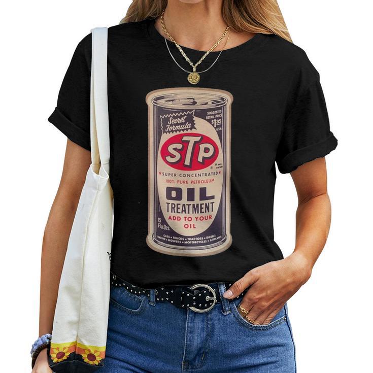 Stp Vintage Oil Can And Womens Women T-shirt - Seseable