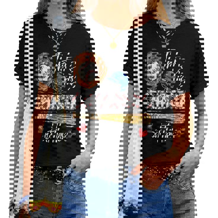 That's My Grandson Out There Baseball Grandma Women T-shirt