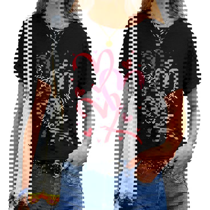 Valentine's Day Christian Faith Hope Love Hearts Religious Women T-shirt