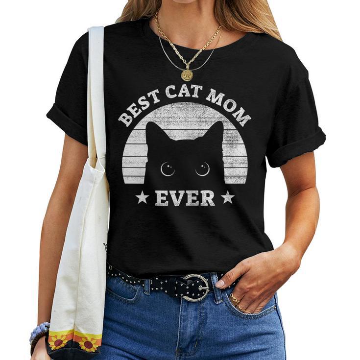 Women's Best Cat Mum And Cat Mummy Ever Retro T-shirt Frauen