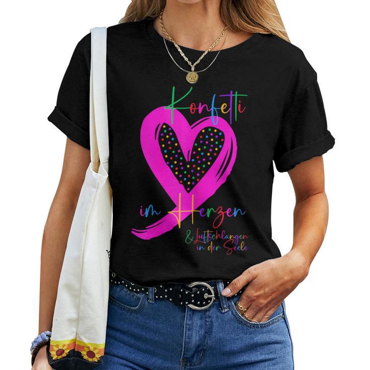 Women's Confetti In The Heart Carnival Top Instead Of Costume Fancy Dress T-shirt Frauen