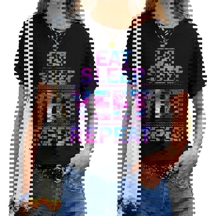 Yeet Eat Sleep Yeet Repeat Saying Kid Women T-shirt