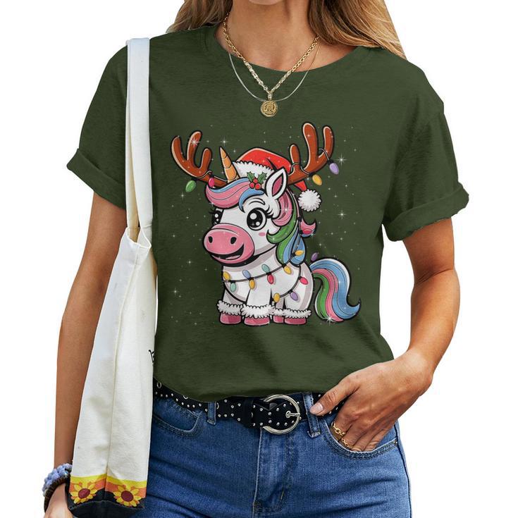 Christmas Women's Children's Unicorn Christmas T-shirt Frauen