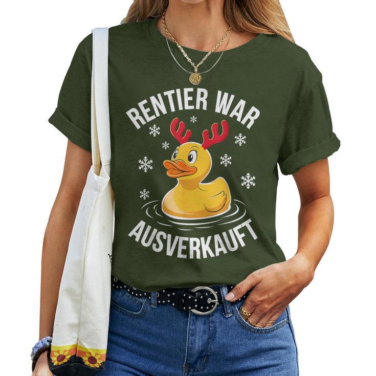 Duck Christmas Saying Reindeer War Ausverkauft T-shirt Frauen