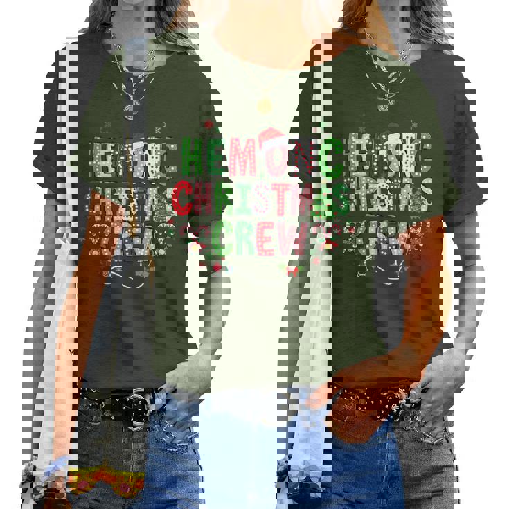 Retro Hemonc Christmas Crew Hematology Oncology Nurse Xmas Women T-shirt