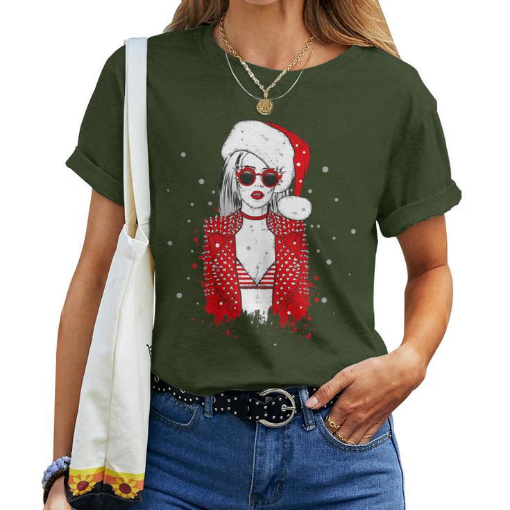 Women's Cool Trend Christmas Woman Christmas Hat Women's Christmas T-shirt Frauen