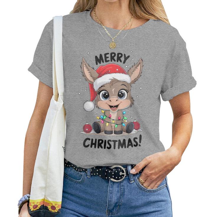 Âne Pull De Noël Animal De Ferme Drôle Merry Christmas T-shirt femme