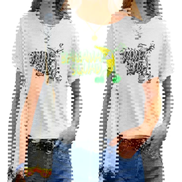 Banana Squad Lustiges Abtupfen Banana Food & Dab T-shirt Frauen