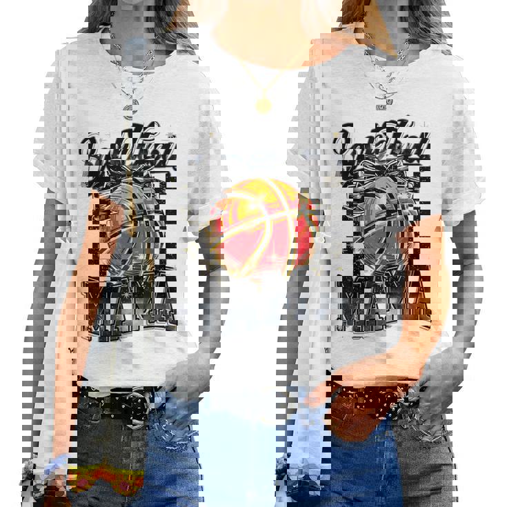 Basketball Mama Coquette Bow Game Day Sports Lover Mom Women T-shirt