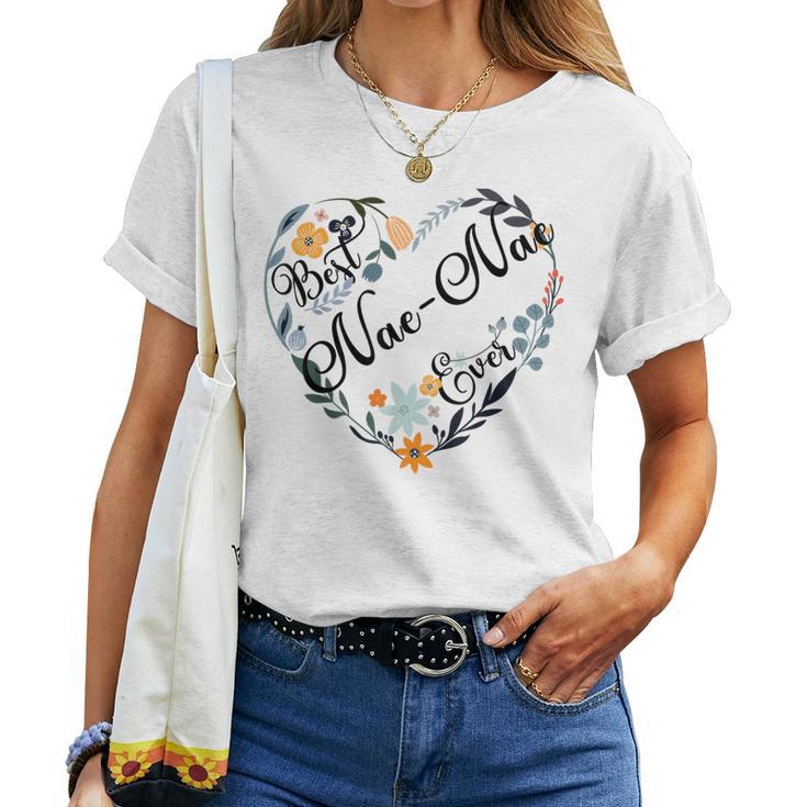 Best Nae-Nae Ever Heart Flower Blessed Grandma Mother's Day Women T-shirt