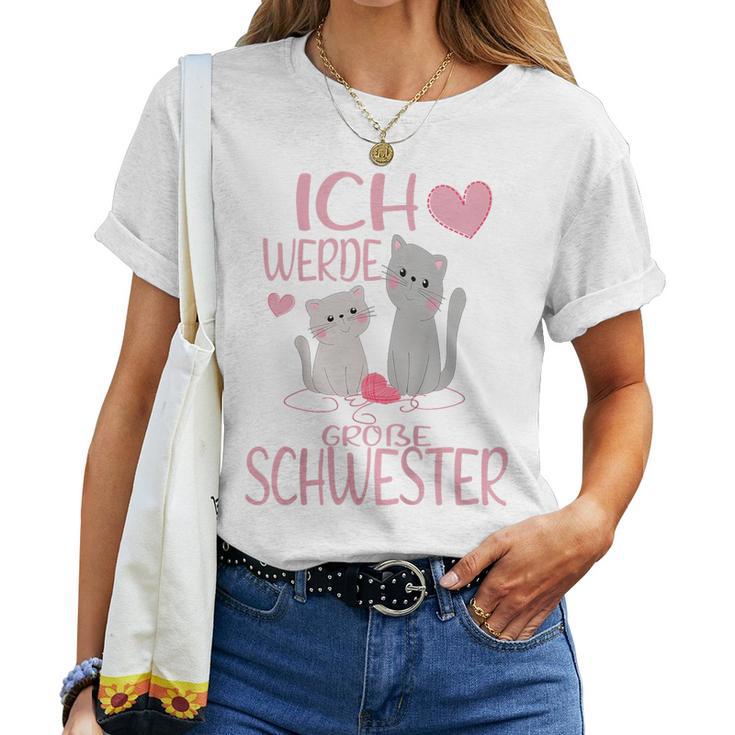 Children's Ich Werde Große Schwester Ich Werde Große Schwester 2023 Cat T-shirt Frauen