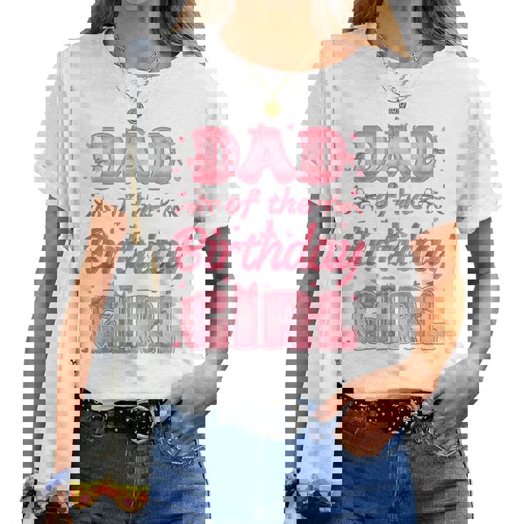 Dad And Mom Of The Birthday Girl Coquette Bow Family Party Women T-shirt