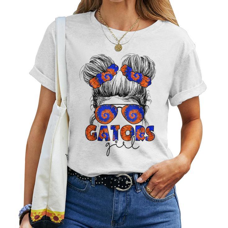 Gators Inspirational Gators Girl Messy Bun Women T-shirt