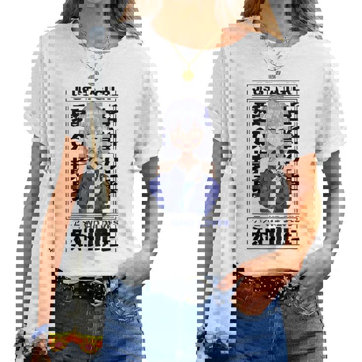 Just A Girl Who Loves Anime Japonés Manga Anime Merch Camiseta de mujer