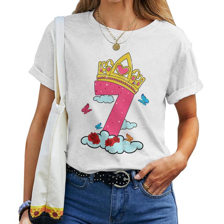 Kinder 7 Geburtstag Prinzessin Kostüm Mädchen 7 Jahre Geschenk T-shirt Frauen