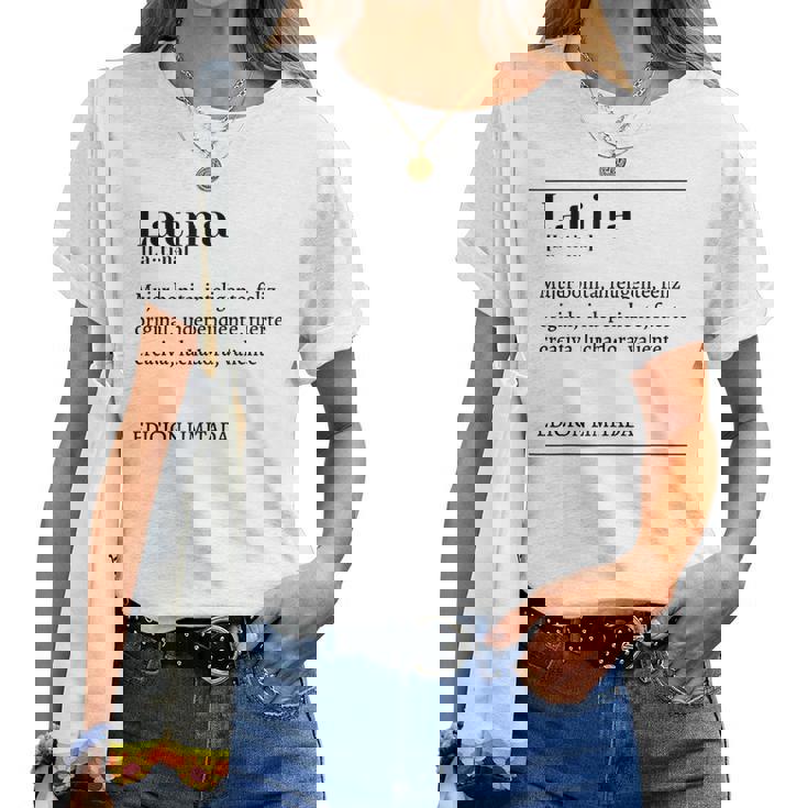 Latina Latina Latina Chica Latina Diccionario Español Camiseta de mujer